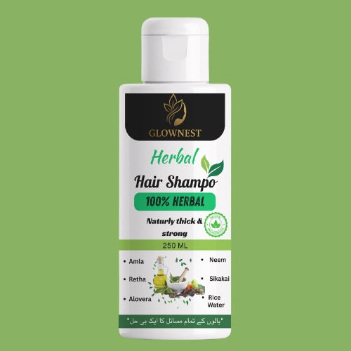 GlowNest Herbal Shampoo Pure Herbal Product (Permanent Solution For all Types of Hair Fall))